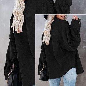 BOHO Corduroy Shirts Causal Long Sleeve Button Down Blouses Tops with Pocket